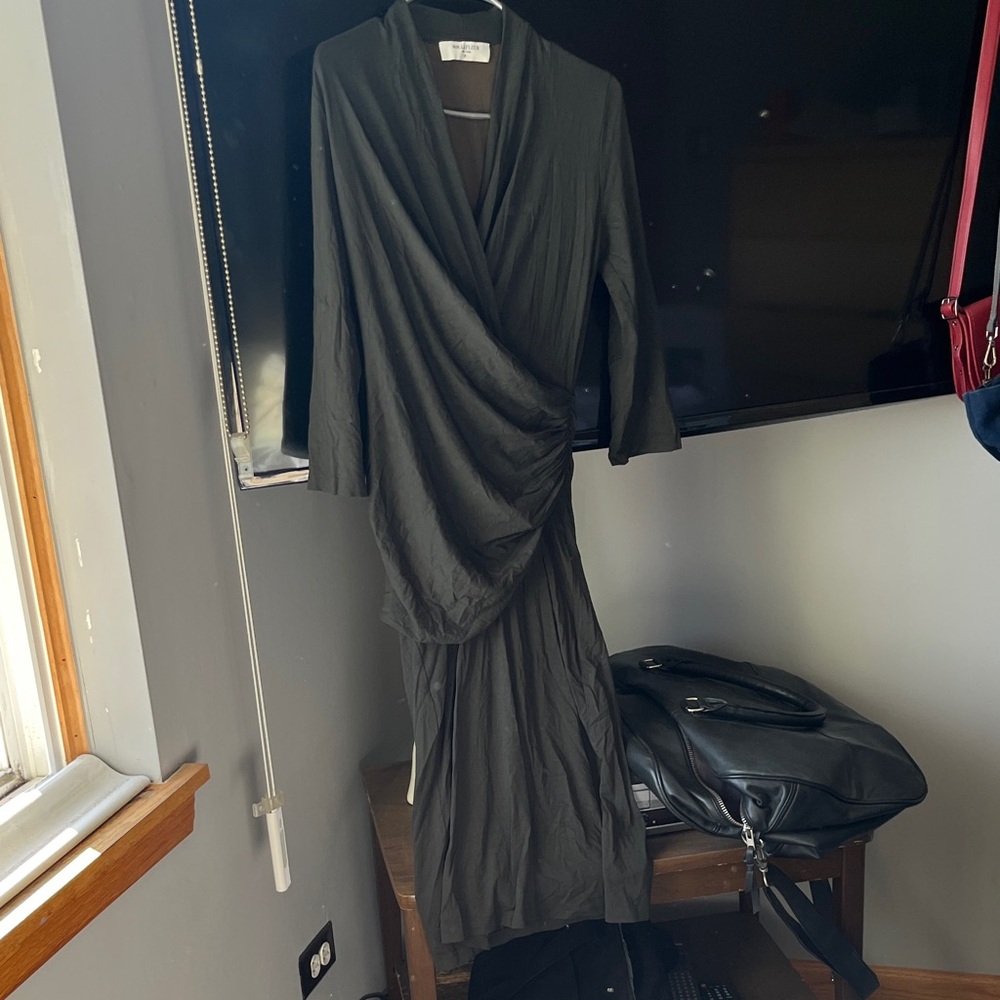 MM Lafleur Charcoal Long Sleeve Dress